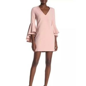 Milly Blush Pink Dress with Bell Sleeves